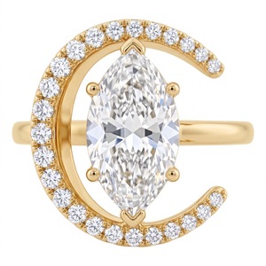 Anillo de compromiso solitario de oro fino con diamante, engaste de bisel, tipo F, certificado IGI, moderno y elegante para aniversario de bodas - Product Image 4