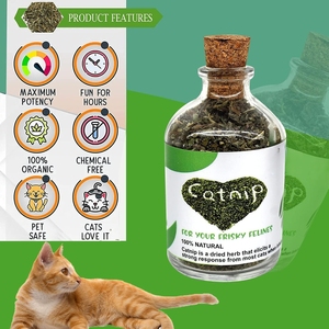 Feuilles et tiges de catnip 100 % naturelles et biologiques, complément à base de plantes séchées, soutien immunitaire longue durée, soulagement du stress et amélioration du comportement des chats - Product Image 5
