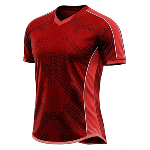 Camiseta de Fútbol Sublimada con Cuello en V para Hombre, Manga Corta, Absorbe la Humedad, 100% Poliéster, Cierre con Hebilla en T, Corte Regular - Product Image 3