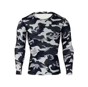 UPF 50 Camo Printed Custom Logo Rash Guard Mma Bjj Surf Rashguard Long Sleeve Manufacturers Oem Rash+Guard