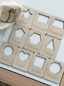 ZROSY Puzzle éducatif gratuit en MDF pour enfants de 3 à 6 ans : Formes géométriques (Étoile, Rectangle, Trapèze, Polygone, Hexagone, Cœur, Carré) - Product Image 1