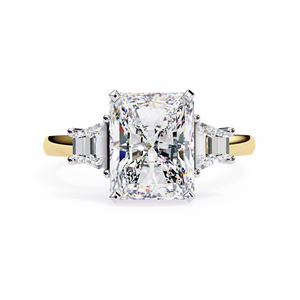 Bague de luxe en diamant radiant cultivé en laboratoire |   Bague de fiançailles solitaire en or rose 10 carats |   Bijoux fins tendance pour tous les jours, anniversaire - Product Image 1