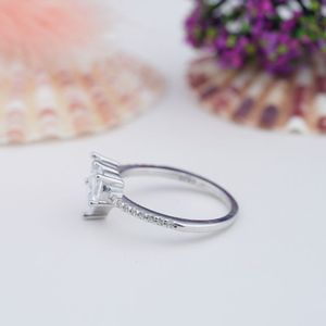 Princess Cut <b>Solitaire</b> Moissanite Engagement <b>Ring</b> 0.5ct 1ct 925 Sterling <b>Silver</b> Gold Plated Wedding Jewelry for Women - Product Image 2