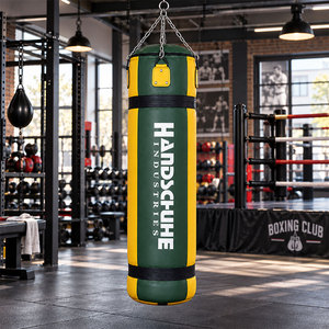 Sac de frappe d'entraînement de boxe en PU, durable, vert et jaune mélangé, pour adultes, prix de gros abordable - Product Image 5