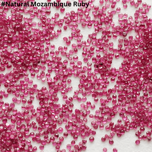 Pierre précieuse naturelle rubis rouge facettée de forme ronde, en vrac, pour la fabrication de bijoux, petite taille, de 1 mm à 3 mm - Product Image 5