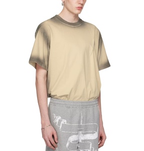 T-shirt Oversize Vintage en Coton Lourd 260 g/m² avec Logo Personnalisé, Style Streetwear Décontracté, Coupe Boxy, Lavage Acide, Vierge - Product Image 3