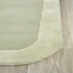Tapis de luxe moderne en laine de viscose tuftée, vert mousse uni, antidérapant, à poils moyens, doux et moelleux, rectangulaire, pour salon et chambre à coucher - Product Image 3