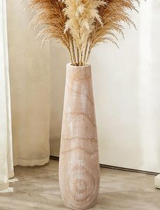 Jarrón Alto de Bambú para Piso, Redondo, Decorativo, para Flores, Estilo Boho Rústico, Decoración para Sala de Estar y Dormitorio - Product Image 3