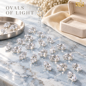 Bijoux personnalisés, pierre précieuse ovale de 9,50 carats, de couleur DEF, cultivée en laboratoire |   Taille ajustée sur mesure, certifiée, à facettes de précision, éclat brillant - Product Image 4