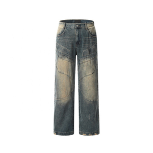 Pantalon cargo classique pour homme, couleur personnalisée, lavage au sable, respirant, écologique, streetwear, 5 poches, jean en denim - Product Image 1