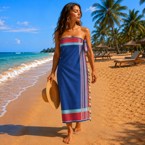 Toalla Kikoy de Algodón a Rayas de Último Diseño, Multicolor, Ecológica, de Secado Rápido, Toalla Turca para Uso en la Playa, Proveedor Indio - Product Image 1