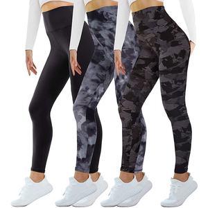 Leggings de yoga taille haute imprimé léopard, longueur intégrale, grande taille, pantalon de sport pour femme, taille élastique, Spandex Polyester - Product Image 5