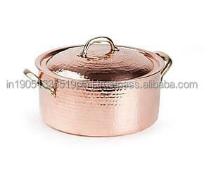 Casseroles en acier en gros martelées en or de haute qualité avec couvercle chauffe-aliments en métal et serveur pour cuisines marmite en métal pour servir - Product Image 4