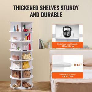 Scarpiera Girevole a 7 Livelli, Espositore per Scarpe Rotante a 360 Gradi, Carosello Portascarpe in Alluminio, Lazy Susan - Product Image 5