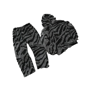 Sweat à capuche épais en molleton de coton écologique à imprimé léopard pour homme, style urbain, avec cordon de serrage et manches longues - Product Image 4
