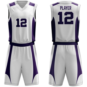 Custom Sublimated Basketball Shorts White Purple Color Blocked Elastic Waist Unisex Adult <b>Athletic</b> Wear Moisture Wicking - Product Image 1