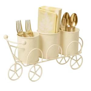 High Quality Modern Double Tier Round Stainless Steel Eco-Friendly Cutlery Holder Tableware <b>Storage</b> <b>Rack</b> <b>for</b> Home Restaurant Use - Product Image 6