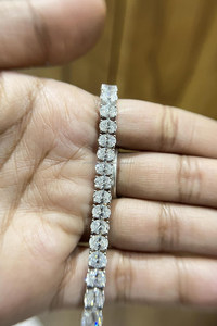 Premium Diamond Look Lab Grown Diamond <b>Bracelet</b> Featuring Perfectly Aligned Round Stones In 925 Sterling Silver - Product Image 6