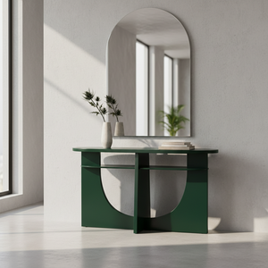 Table basse moderne en bois d'hévéa durable, placage chêne MDF, couleur verte, pour salle à manger, restaurant, décoration intérieure - Product Image 2