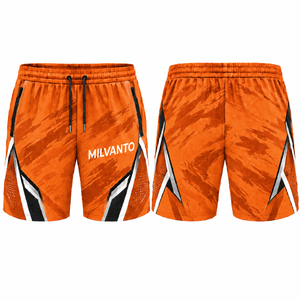 Pantalones Cortos Deportivos Sublimados Personalizados para Hombre, Color Naranja, Ligeros, de Secado Rápido, Transpirables, para Gimnasio, Entrenamiento, Running - Product Image 1