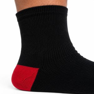 Chaussettes noires personnalisées en gros pour le printemps, avec bout rouge, couleurs unies, en spandex tricoté respirant, pour entraînements décontractés, adultes - Product Image 5