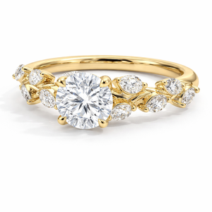 Bague de fiançailles et de mariage en or massif 10K 14K 18K, certifiée luxe, inspirée des fleurs, avec diamant de laboratoire pour femme - Product Image 5