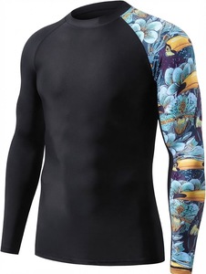 Maillot de surf personnalisé en polyester à manches longues imprimées par sublimation, protection UPF UV, pour hommes, idéal pour le BJJ et le MMA - Product Image 2