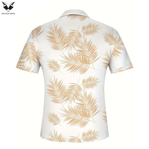 Camisa de golf Tropical Leaf para hombre, elegante camisa polo estampada de manga corta para verano, para actividades al aire libre, fitness y uso casual. - Product Image 2