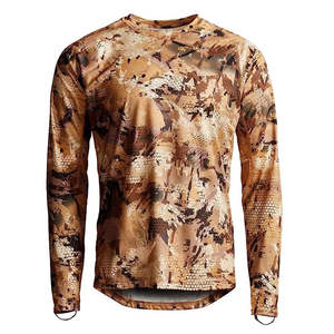 Custom Crewneck Long Sleeve Polyester/Cotton Sublimation Print Heavy <b>Weight</b> Windproof Hunting Real <b>Tree</b> Camo T-shirt Unisex - Product Image 3