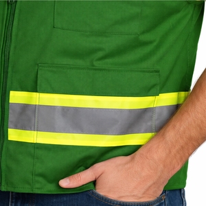 เสื้อกั๊กนิรภัยสำหรับผู้ชาย สีพื้น สะท้อนแสง มีกระเป๋าหลายช่อง มองเห็นได้ชัดเจน ทนทาน ใช้งานได้จริง สวมใส่สบาย มืออาชีพ เชื่อถือได้ ป้องกันอย่างมีประสิทธิภาพ - Product Image 5