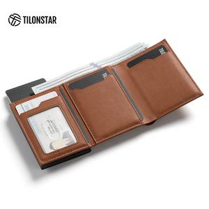 TILONSTAR TC302W модный кожаный бумажник из трехстворчатого алюминия RFID блокирующий держатель для визитных карточек для подарков - Product Image 4