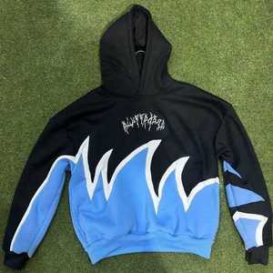 Sweat à capuche streetwear oversize de qualité supérieure, coupe et couture ondulées, en molleton 100% coton épais 350 GSM, pour hommes, vente en gros - Product Image 6