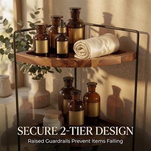 Wooden Three Tier <b>Storage</b> <b>Rack</b> For <b>Kitchen</b> Countertop Tableware Organization Rustic Style Standing Type Durable Countertop table - Product Image 4
