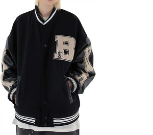 High Quality Customizable Varsity Letterman <b>Jacket</b> for Men & Women Embroidered Front Logo Breathable Polyester Fabric - Product Image 3