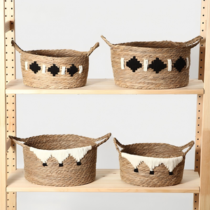Wholesale Customized Best Quality Handwoven <b>Seagrass</b> <b>Storage</b> <b>Basket</b> with Handles Natural Organizer for Desktop Snack Sundries - Product Image 3