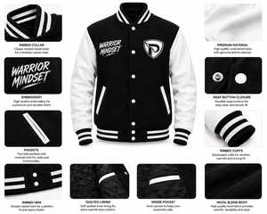 Dumela Custom Men's Windproof Varsity Bomber Jacket Embroidered Front Logo <b>Covered</b> <b>Button</b> Closure OEM Service Regular Fit - Product Image 5