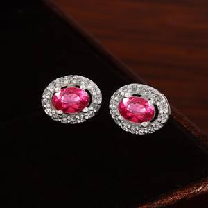 Pendientes colgantes de zafiro rosa, plata de ley 925, joyería para mujer, regalo de San Valentín, propuesta de compromiso, joyería fina de lujo - Product Image 6