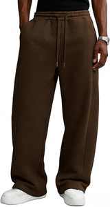 <b>Men's</b> Oversized <b>Fleece</b> Jogger <b>Pants</b> Wide Leg Loose Polyester/Cotton Heavyweight Breathable Mid Drawstring Casual <b>Lounge</b> - Product Image 2