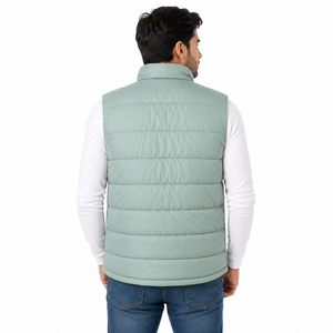 Gilet matelassé sans manches pour homme, col montant, fermeture éclair intégrale, style décontracté, hiver, OEM USA - Product Image 3