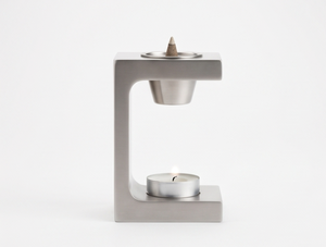 Porta Incienso de Metal Plateado en Forma de C, Calentador de Aceite para Velas, Difusor de Aromaterapia, Regalo - Product Image 2