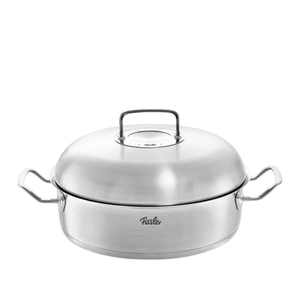 Casserole de cuisine unique en acier inoxydable et cuivre, forme ronde, finition brillante, compatible avec les réchauds à induction, de haute qualité - Product Image 3