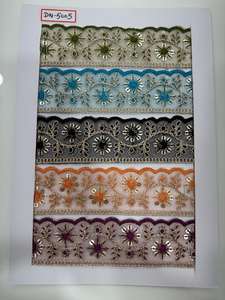 Encaje de algodón bordado de calidad premium hecho con hilos de algodón suaves y duraderos. - Product Image 3