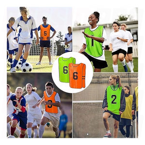 Scrimmage Training Vest Reversible Numbered Team Sports Pinnies <b>Soccer</b> Practice Jerseys Lightweight Breathable Mesh Bibs - Product Image 5