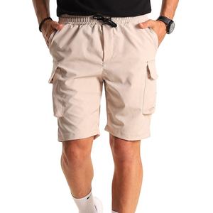 Short d'entraînement noir taille haute pour homme, respirant, décontracté, taille élastique, Short de course en usine directe - Product Image 1
