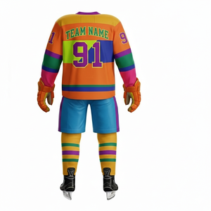 Fabricante OEM de Camisetas de Hockey sobre Hielo Personalizadas al por Mayor |   Tela de malla transpirable |   Uniformes de Hockey Impresos con Logotipo Personalizado del Equipo - Product Image 3