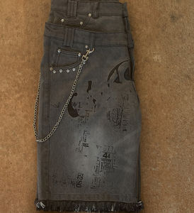 Jean cargo baggy pour homme, 100% coton, à double taille, avec strass aux genoux, séchage rapide, écologique, personnalisé par le fabricant de denim - Product Image 6