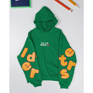 Custom Printed Embroidered Puff Design 100% Cotton Fleece Oversized Zipper-Up Hoodie for <b>Men</b> Winter Anti-Pilling Breathable - Product Image 3