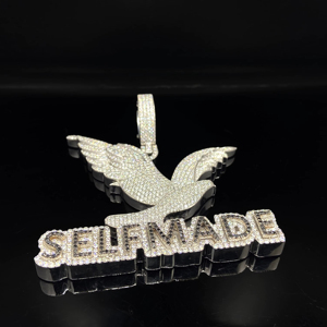 Collar con Colgante Hustler Personalizado, Chapado en Oro, con Diamantes Incrustados - Product Image 1