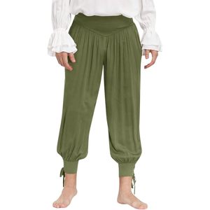 Pantalon de pirate médiéval pour homme, costume de viking de la Renaissance, dentelle, coupe ajustée, pantalon de navigateur à bande, sportif, anti-froissement, XL 5XL - Product Image 4