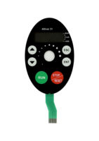 Panneau de commande à membrane Altivar 31 avec superposition graphique pour variateurs de vitesse industriels, résolution 1024x768, interfaces numériques Ethernet et E/S